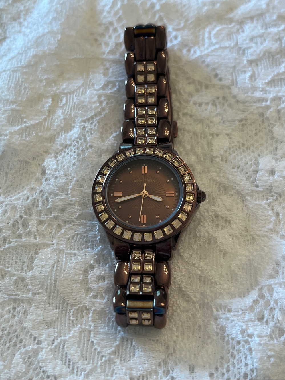 Armitron Brown Crystal Bracelet Watch - Picture 3 of 7